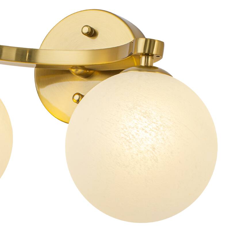 Modern Vanity Light with Frosted Seeded Glass Globes for Bathroom