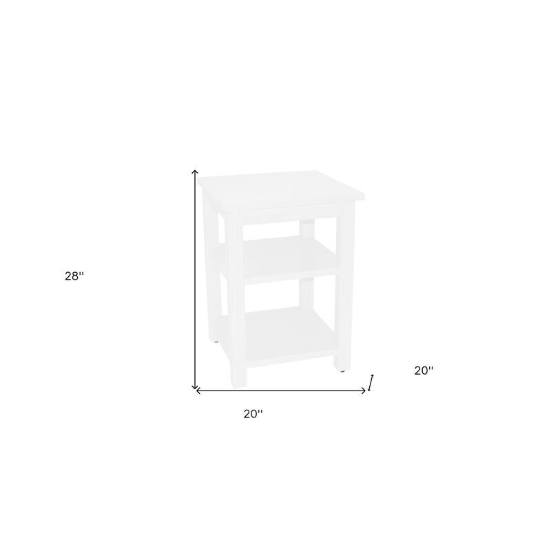 28" White Solid Wood Nightstand
