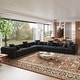 preview thumbnail 1 of 33, Extra Large Linen Corner Sectional Sofa Couch for Living Room Set Black