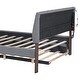 preview thumbnail 30 of 32, Eye-catching Design Teddy Fleece Upholstered Platform Bed with Twin XL Trundle, LED Light, Queen Size