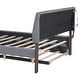 preview thumbnail 13 of 80, Teddy Fleece Platform Bed with Trundle, Vertical Striped Headboard and Smarter LED Bed Frame, Upholstered Frame Bed