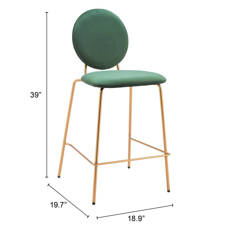 Odessa Counter Stool Green & Gold