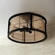 preview thumbnail 2 of 5, Rico 4-light Flat Black Convertible Pendant/ Semi-Flush Mount