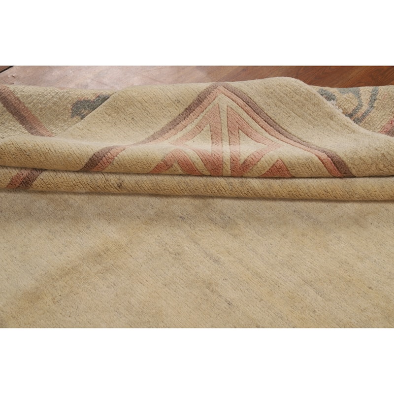 Nepalese Oriental Vintage Area Rug Hand-Knotted Wool Carpet - 7'9" x 9'4"