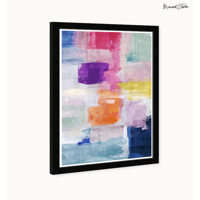 Wynwood Studio Colored Flow Framed Retro Colorful Abstract Prints