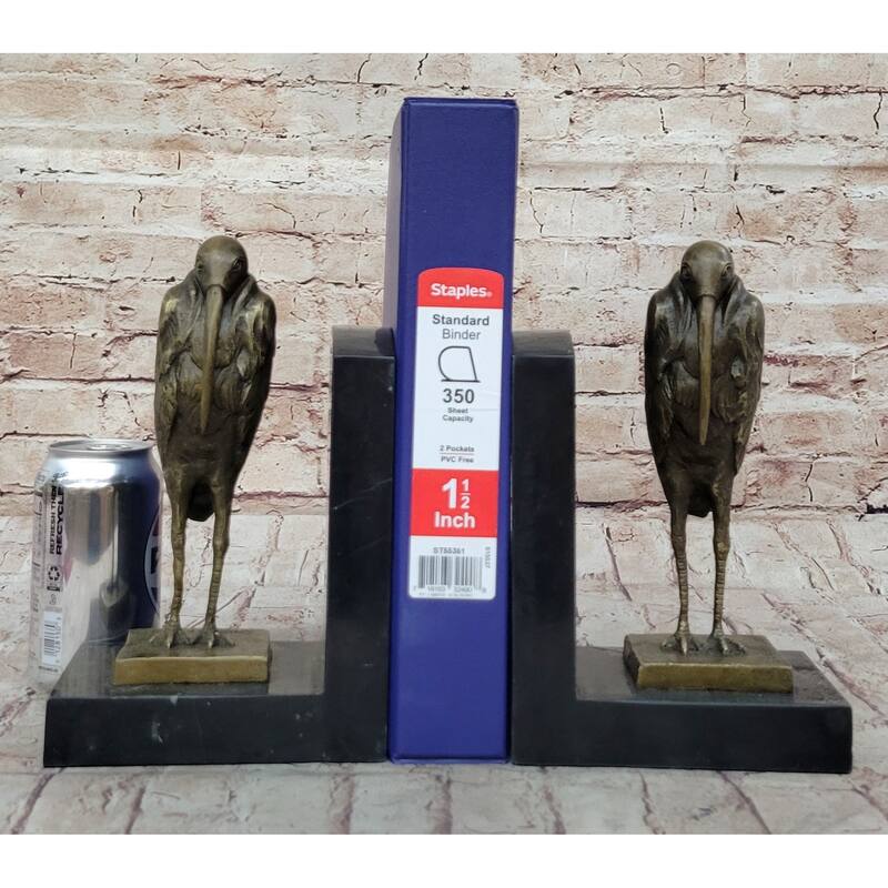 Salvador Dali Pair Pelican Bookends Book Ends Bronze Bird Lover Sculpture Statue