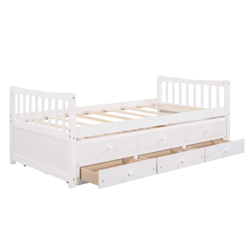 Daybed with Trundle and Drawers Twin Size