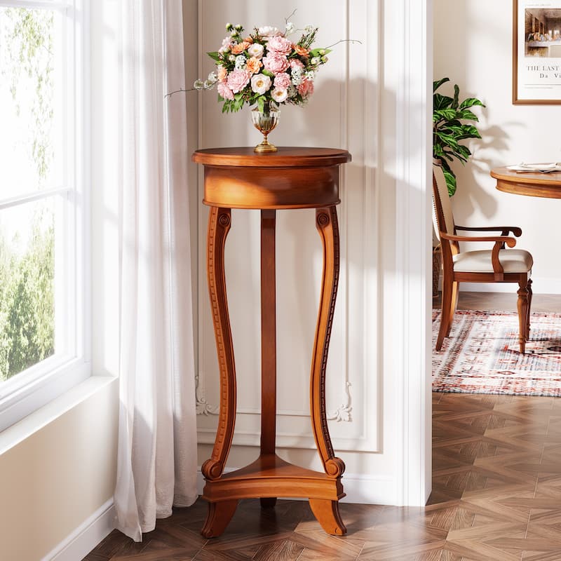 2-Tier Round Flower Pot Stand, Plant Table Potted Holder Rack