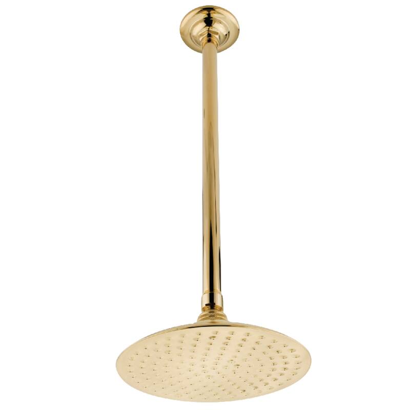 Trimscape 7-3/4 Inch Showerhead with 17-Inch Ceiling Mount Shower Arm - Polished Brass