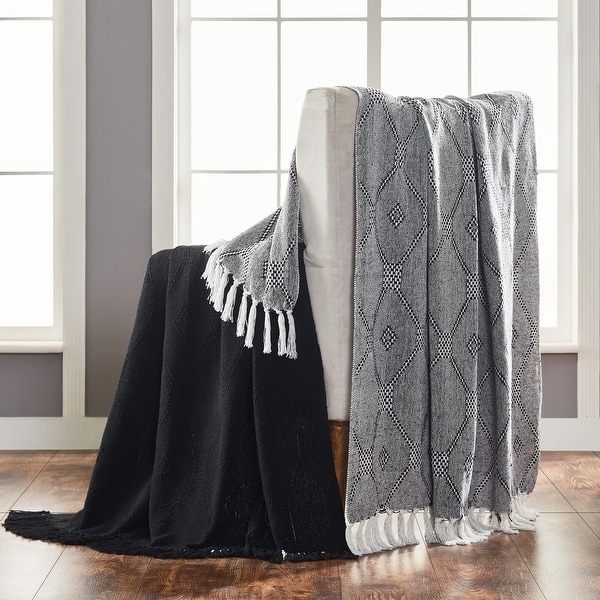 Modern Threads 2 Pack Chester 100 Percent Cotton Throw 50x60 On