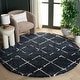 preview thumbnail 122 of 154, SAFAVIEH Arizona Shag Nevada 1.2-inch Thick Rug 6'7" Round - Slate Blue/Ivory