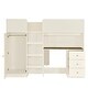 preview thumbnail 6 of 8, Full Size Wood Loft Bed with Built-in Wardrobe, Desk and Drawers, Beige