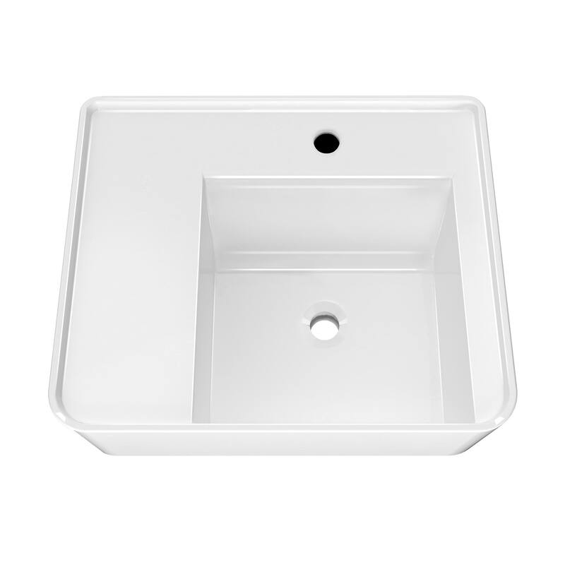 Whitehaus B-RA55-1H 21-5/8" Rectangular Vitreous China Wall Mounted