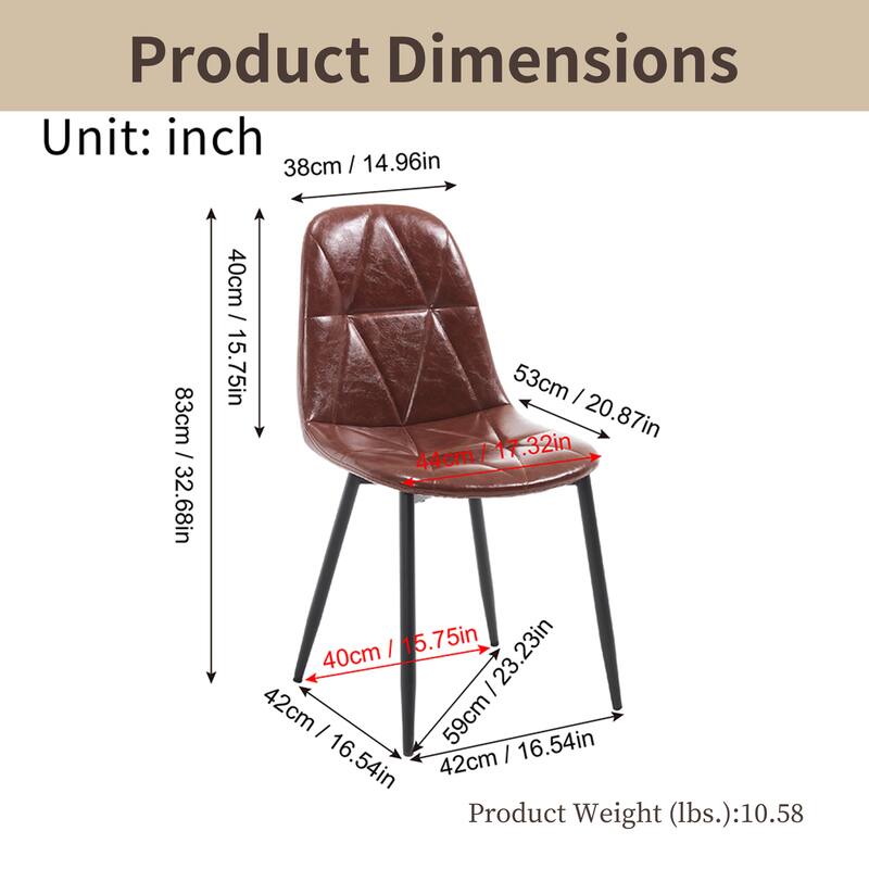 Ergonomic Dining Chairs - 330LB Capacity, Water-Resistant, Set of 2/4
