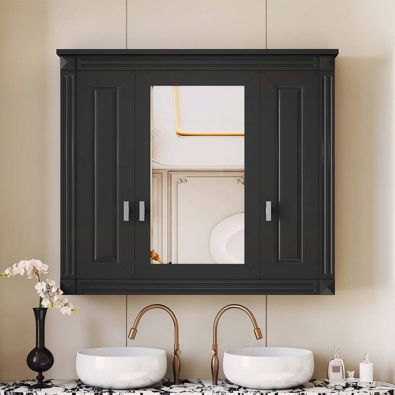 Wall Mounted Medicine Cabinet with Mirror,with 4 Shelves,Space-Saving Over Toilet Storage