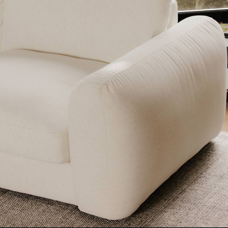 NADAAL STUDIOS Avelyn Left-Facing Sectional, Pillow-Soft Seating with Faux Feather Fill and Oat Fabric Upholstery
