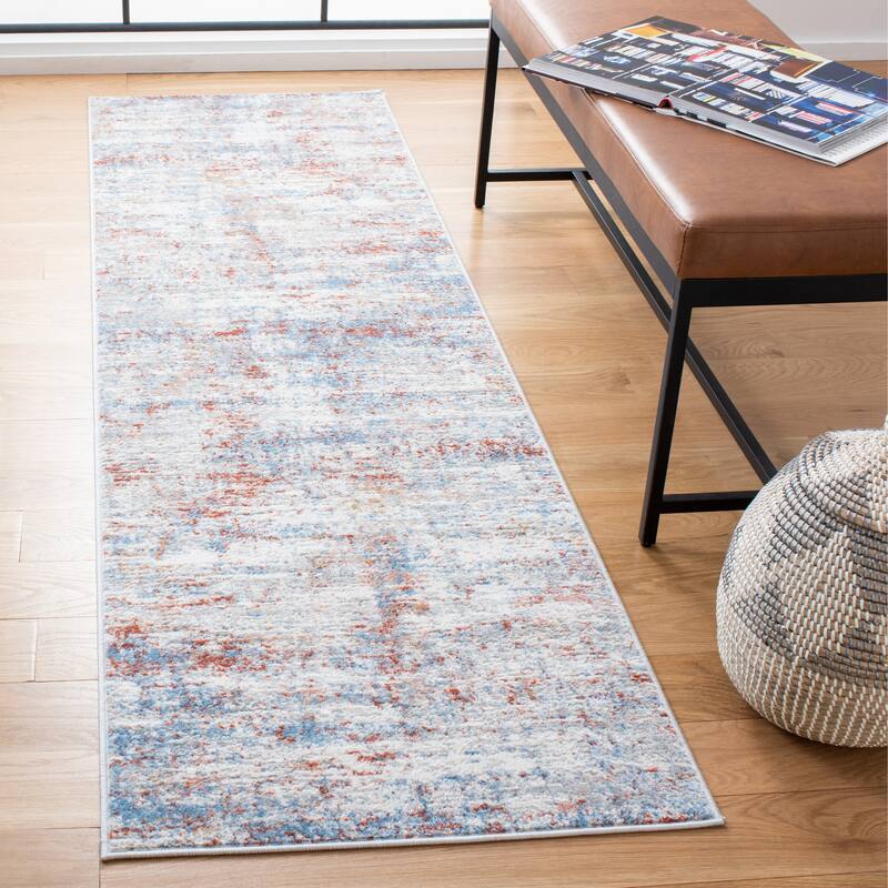 SAFAVIEH Amelia Nedelea Modern Abstract Rug - 2'3" x 8' Runner - Ivory/Rust