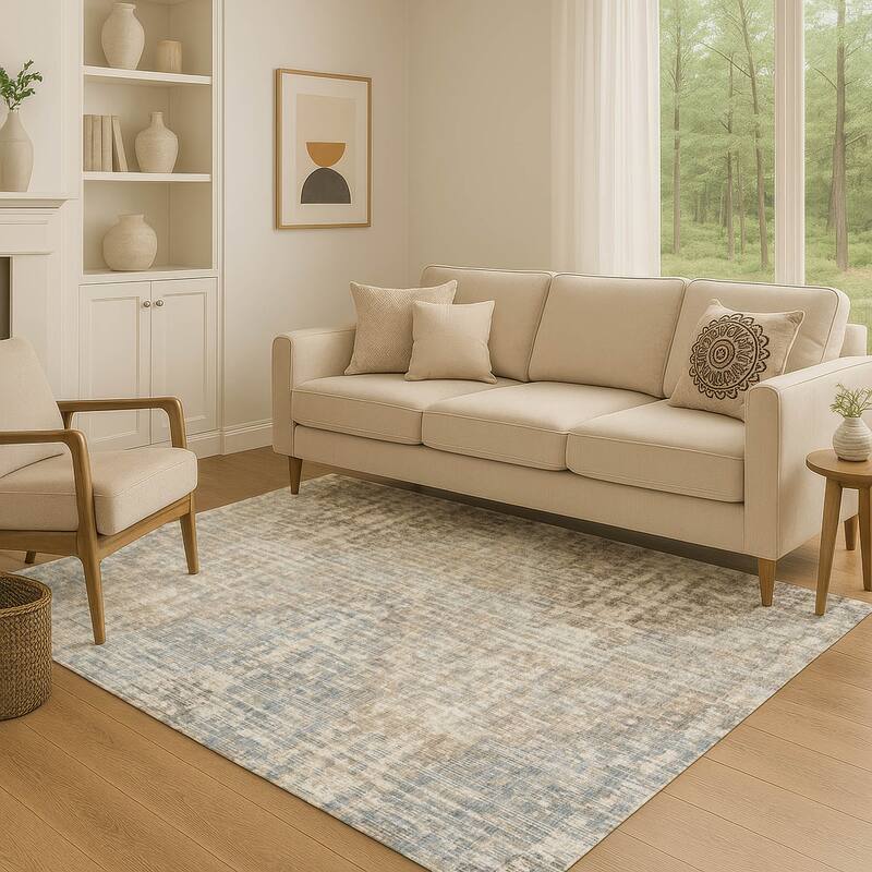 Premium Washable Super Soft Ombre Chevron Mayfield Rug - Putty - 10' x 14'