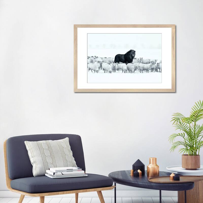 iCanvas "Lion Among Sheep" by Ruvim Noga