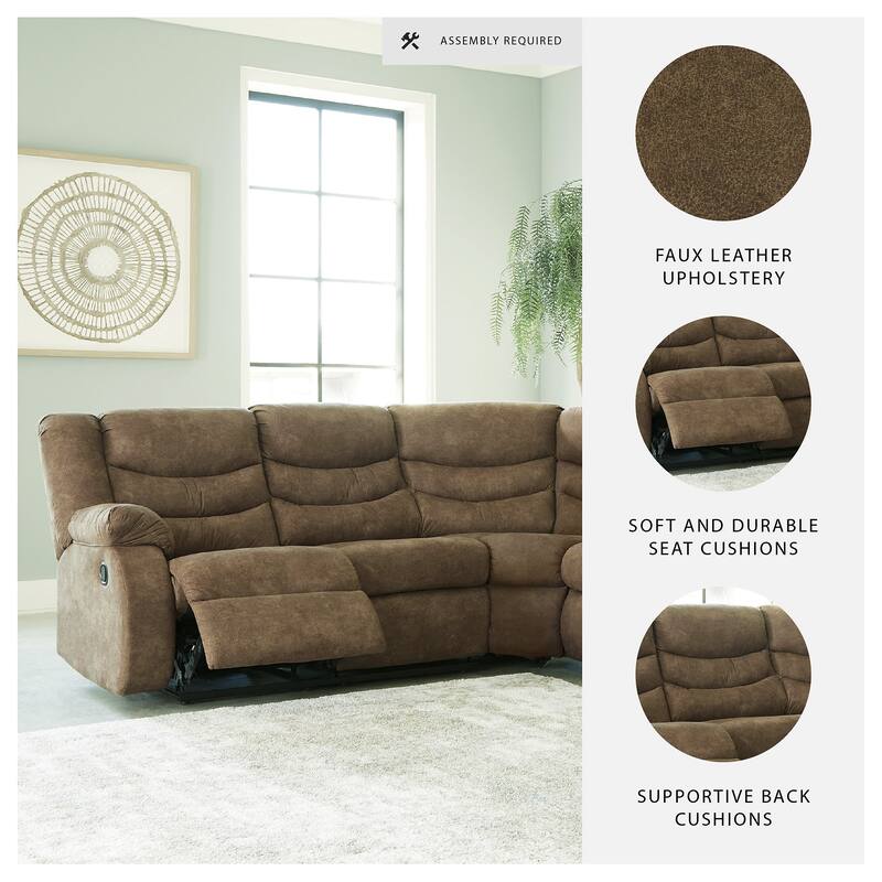 Signature Design by Ashley Partymate 2-Piece Reclining Sectional - 99"W x 99"D x 40"H