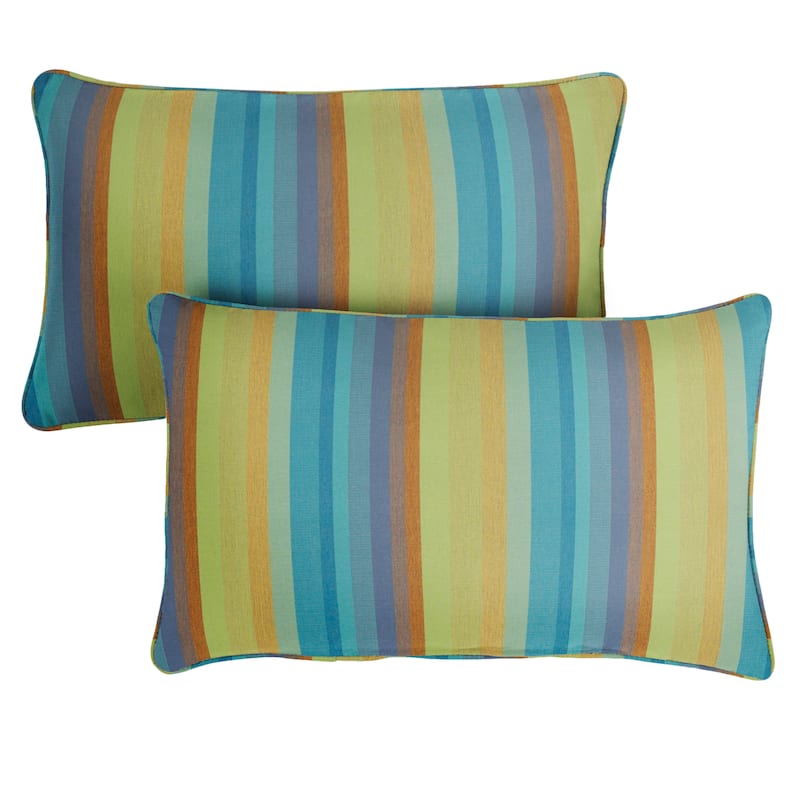 Sunbrella Astoria Lagoon Corded Indoor/ Outdoor Pillows (Set of 2) - 16 in x 26 in