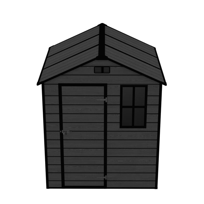 6*6ft Resin Storage Shed, High Quality Pp Material, Waterproof, Rust And Uv Proof, Large Storage Space, 12mm Thick Pp Board