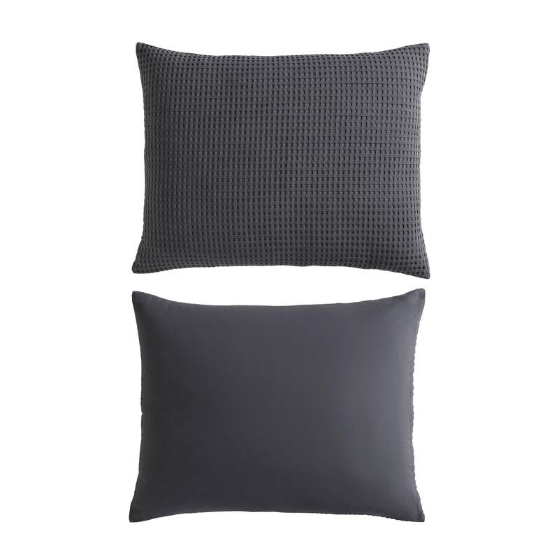 Kenneth Cole Solid Waffle Duvet Cover Set