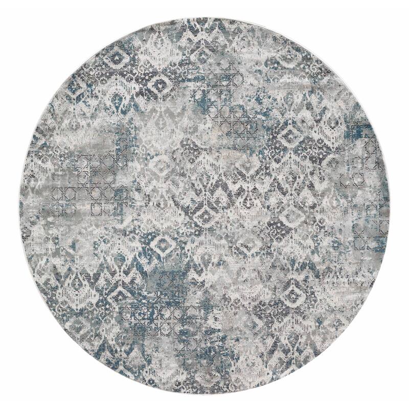 The Curated Nomad Hartvien Distressed Luna Rug - 7'7" Round