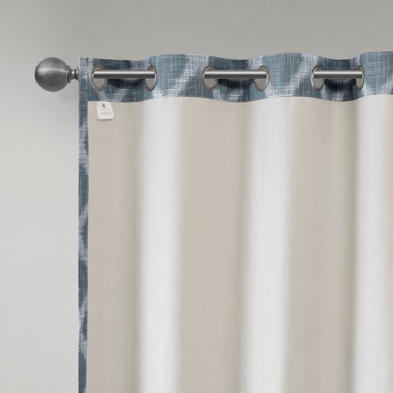 SunSmart Kagen Printed Ikat Blackout Patio Curtain