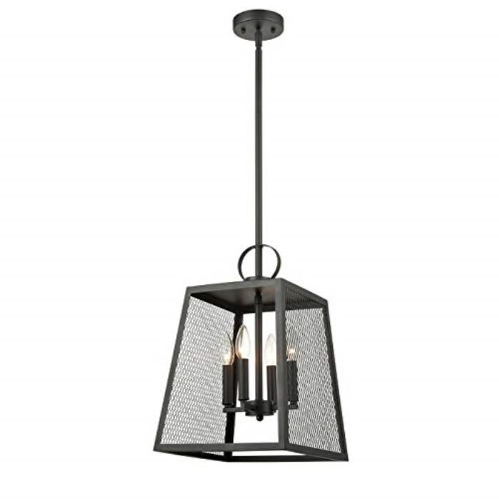 Shop 4 Light Industrial Hang Light Fixture With Matte Black Finish On Sale Overstock 30888659