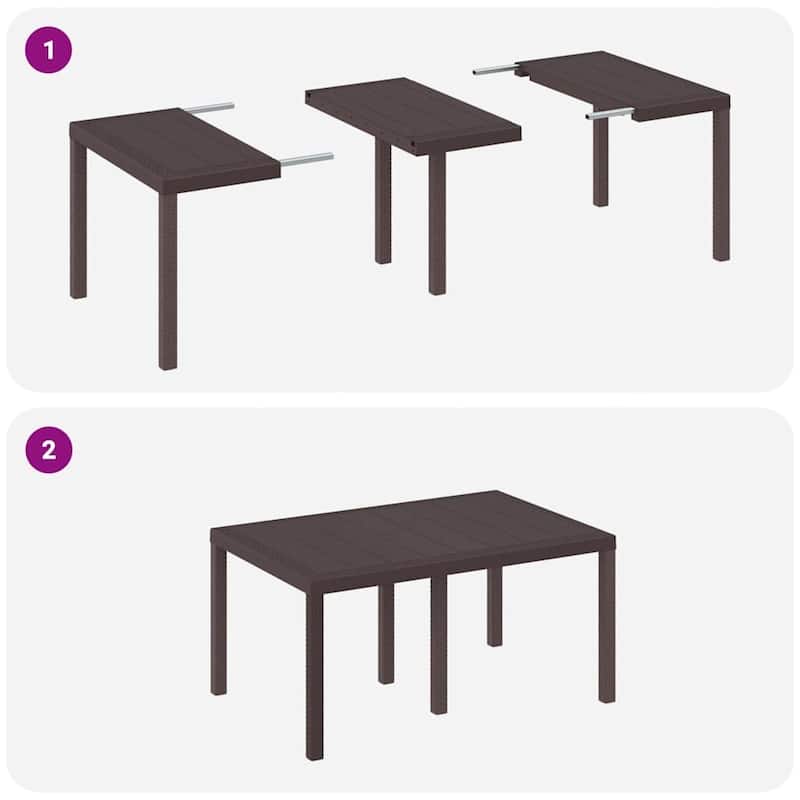 vidaXL Garden Table Anthracite/Brown poly rattan