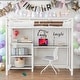 preview thumbnail 1 of 22, Modern Twin Size Loft Bed With Desk And Whiteboard And 3 Shelves And Ladder for Bedroom