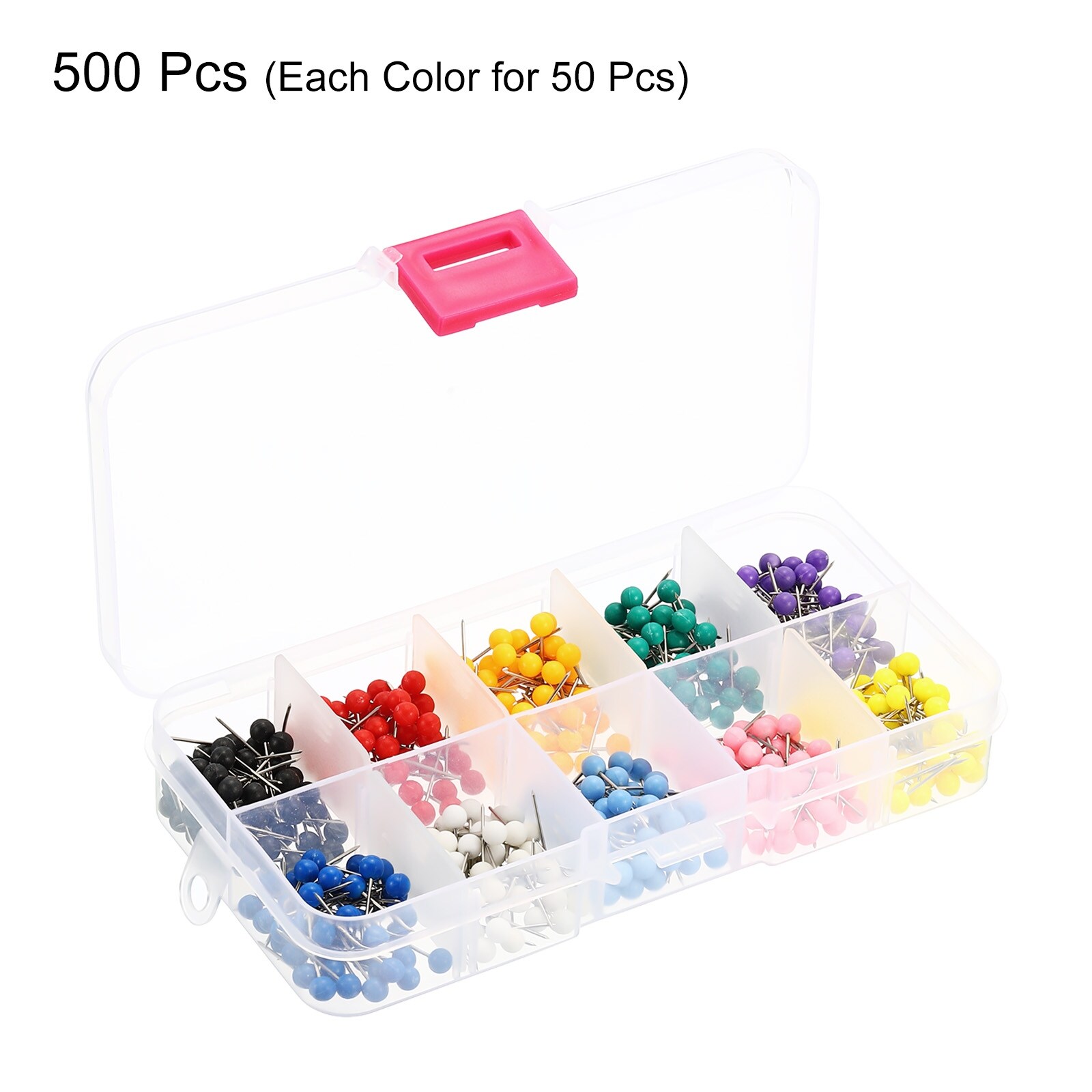 200pcs Push Pins Round Head Map Tacks Steel Point for Fabric Marking - Bed  Bath & Beyond - 36511780