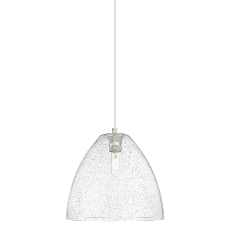 Innovations Lighting 434-1P-11-12 Crown Point Pendant Crown Point 12" - Polished Nickel / Seedy