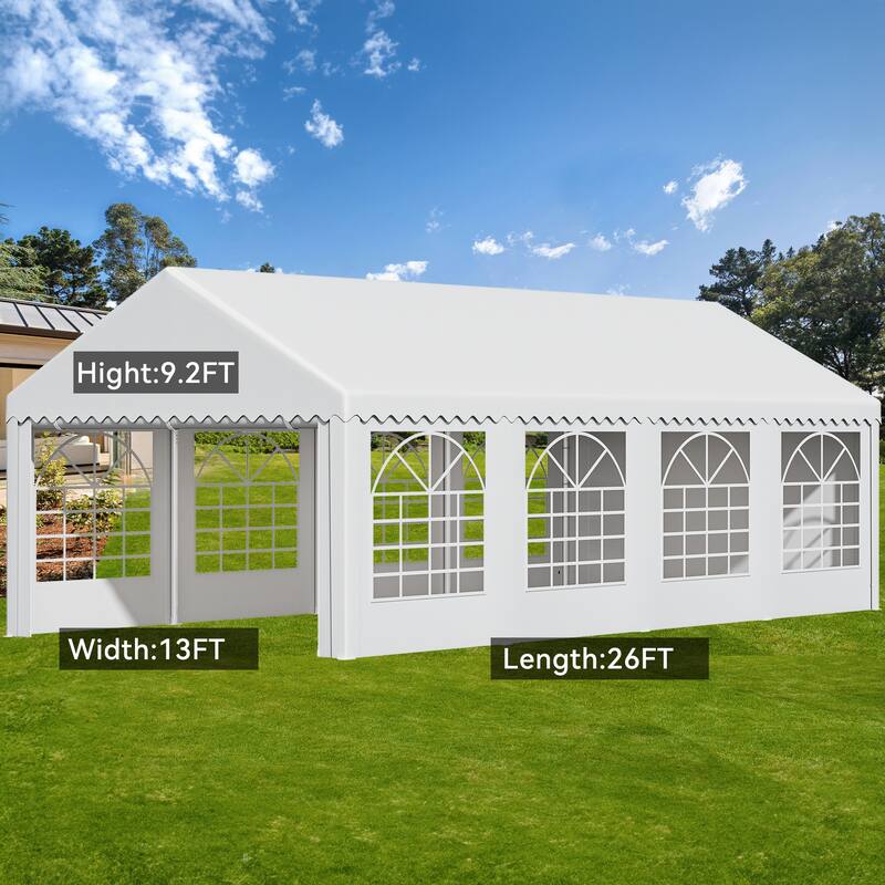 Outdoor White Party Tent Canopy with PVC Windows