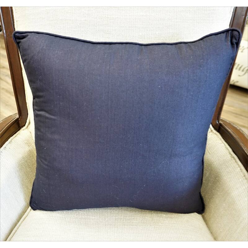 Home&Manor Premium Silk Throw Pillow 18" Navy