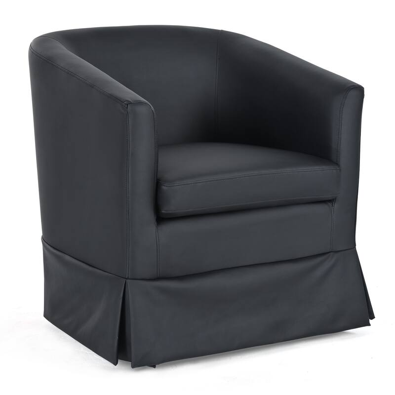 Solid Wood Frame Padded Seat Swivel Chair.