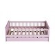 preview thumbnail 9 of 13, Low Profile Twin Size Kids Platform Bed with Guardrail, Multifunctional Wood Bed Frame with Trundle Bed