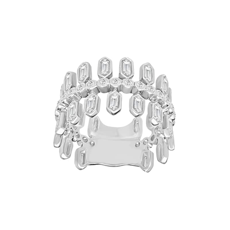 Auriya 14k Gold Lab Grown Baguette and Round Diamond Crown Band 0.94 ct. tw. (F-G, VS)