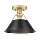 preview thumbnail 2 of 0, Yep by Golden Lighting Orwell 1-light Flush Mount in Brushed Champagne Brass and Matte Black shade - Gold