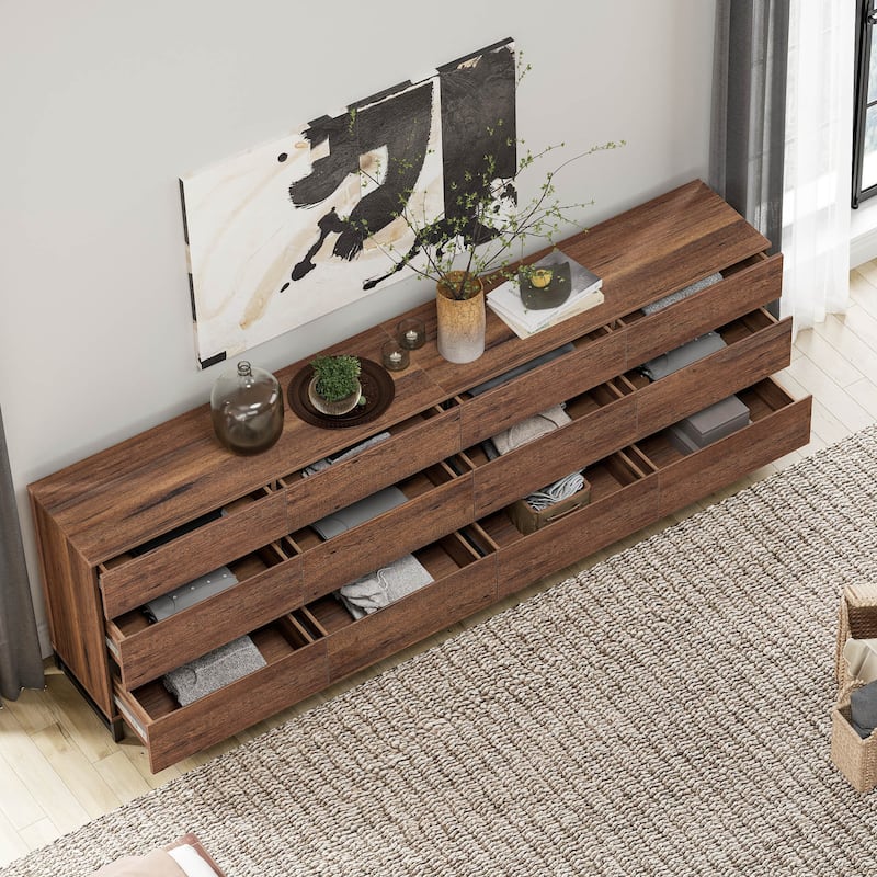 3-Piece Dresser And Nightstand Set,Dresser With 12 Drawers, 2 Nightstand for Bedroom, Bedroom Furniture Set