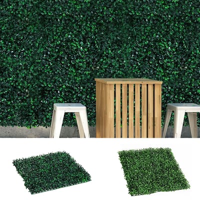 Outsunny Green Soft 19.75-inch Artificial Milan Grass Panel (Set of 12)