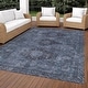 preview thumbnail 1 of 101, Machine Washable Indoor/ Outdoor Global Inver Chantille Rug Denim - 10' x 14'