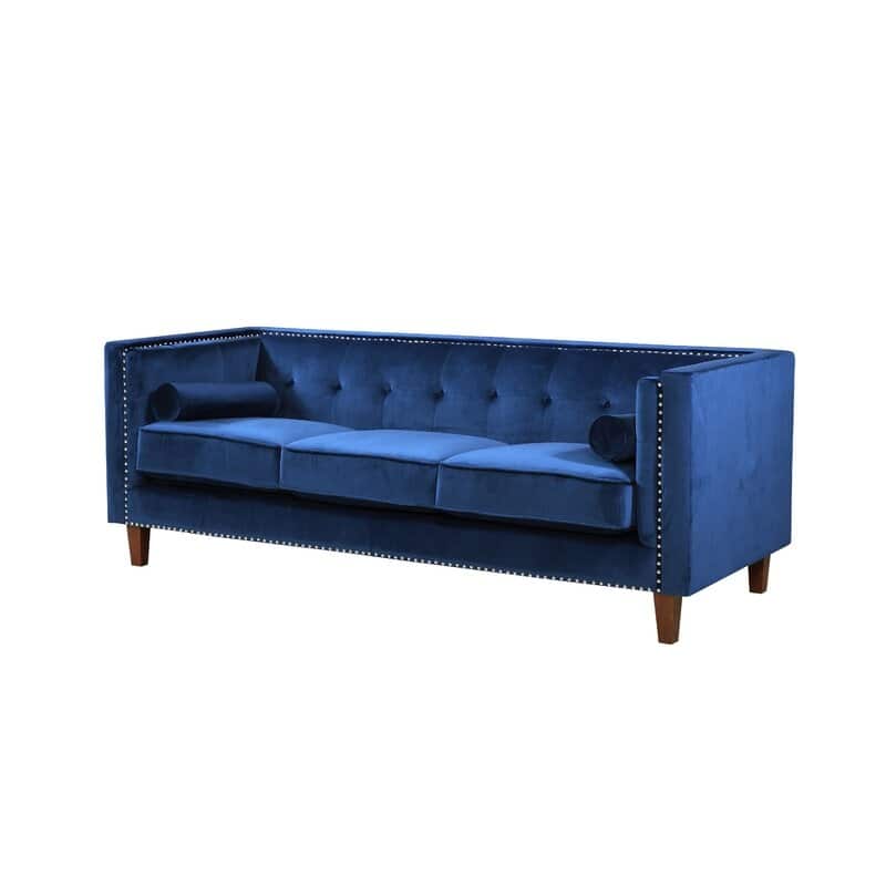 Kittleson 83'' Velvet Square Arm Sofa
