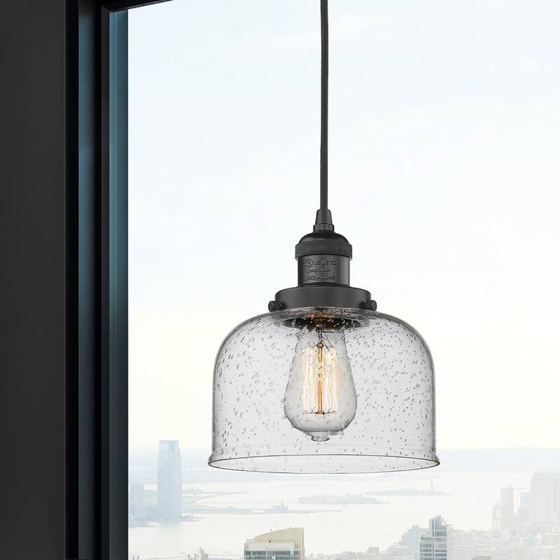 Innovations Lighting Large Bell 8" Wide Mini Pendant - Cord Suspension