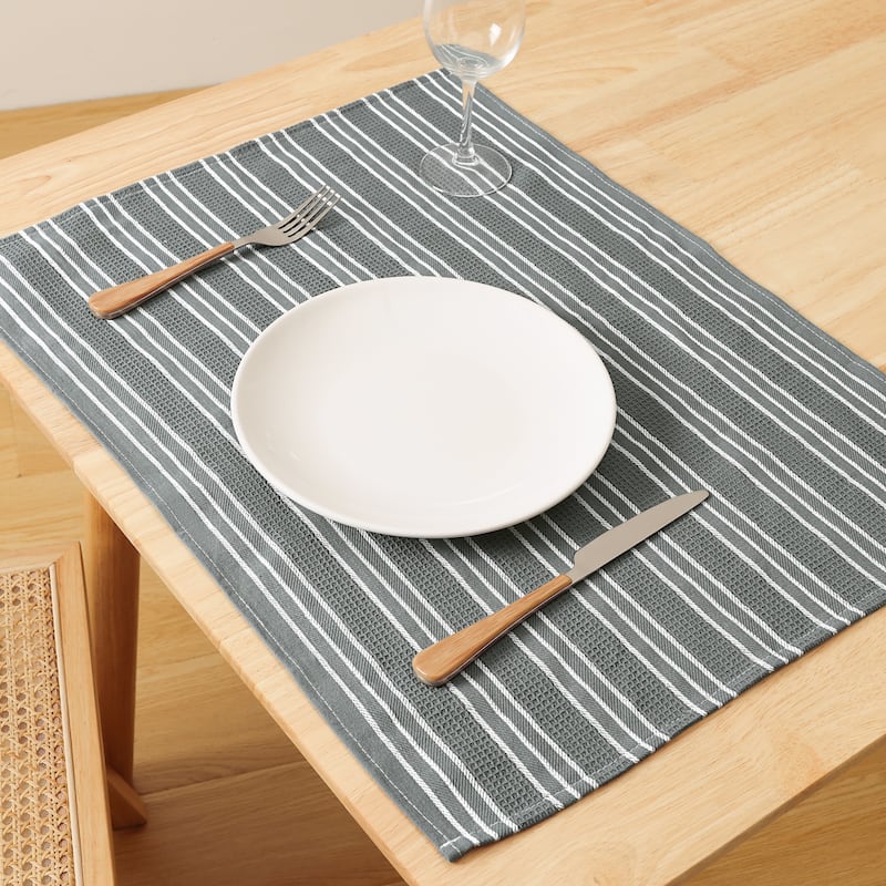 Striped Kitchen Towels, Ultra Soft Cotton and Absorbent Dish Towels for Kitchen Cotton Waffle Weave Kitchen Towels