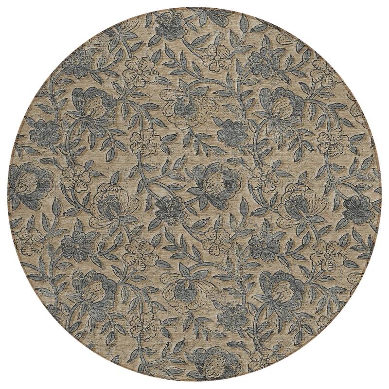 HomeRoots Floral Transitional Rectangle Outdoor Rug