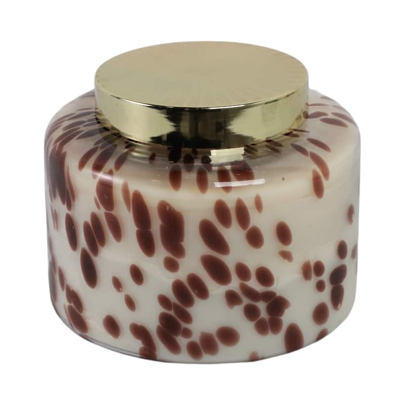 Glass Wax Decorative Candle Jar with Metal Lid Contemporary Accent - 7" x 7" x 6"
