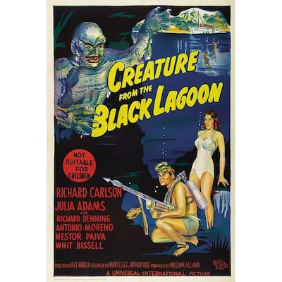 Creature from the Black Lagoon Vintage Movie Advertisement Art Poster - 24 x 36 Inch