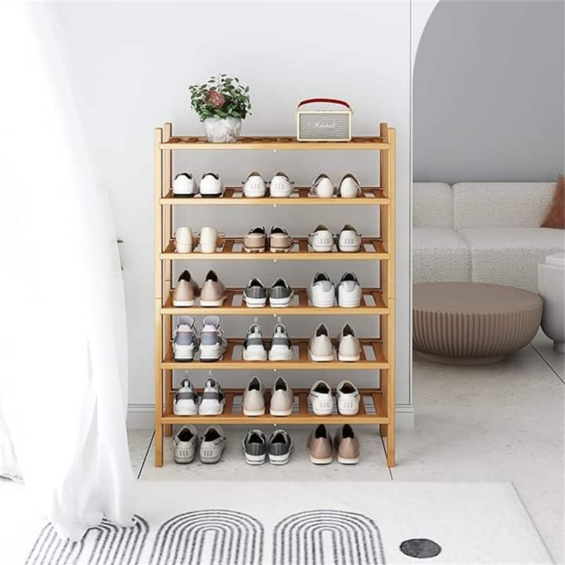 6-Tier Free Standing Shoe Racks - 26.77"D x 11.02"W x 38.18"H